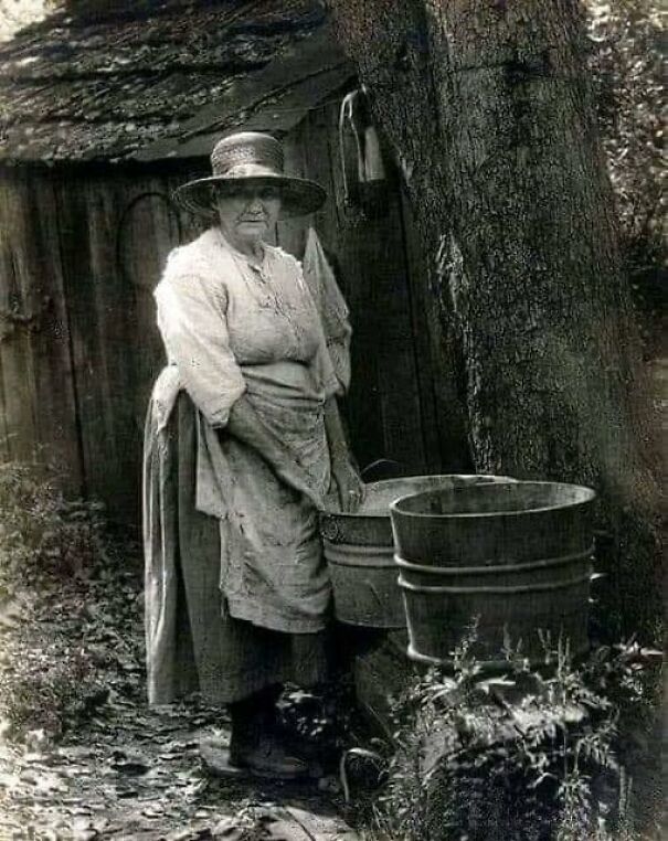 Clothes washing day in Appalachia