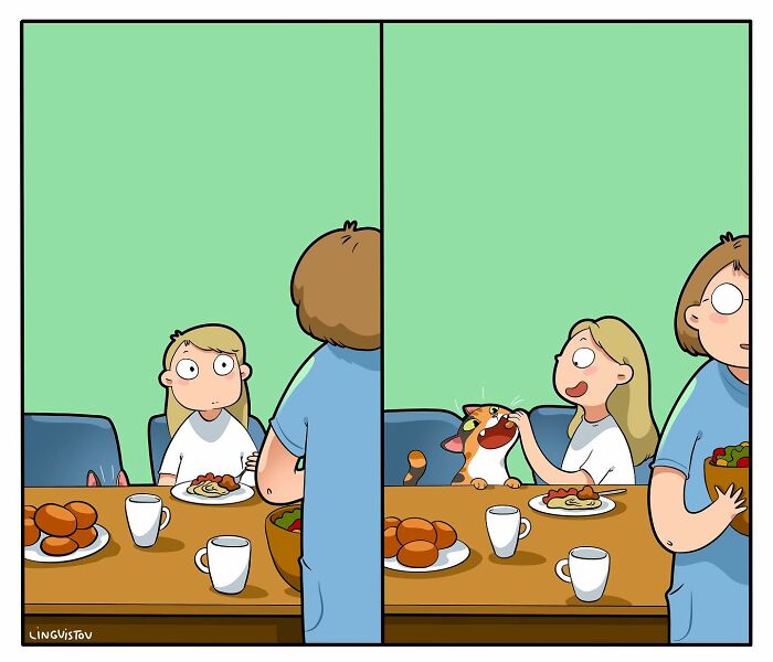 46 New Hilarious Comics About The Realistic Life Of Cat Owners