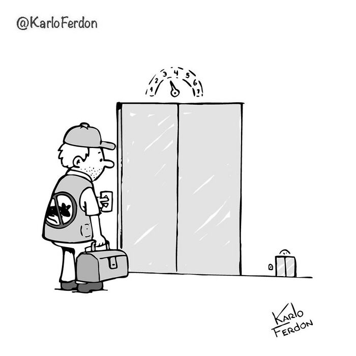 This Artist Continues To Make Humorous Comics Without Using A Single Word, And Here Are His 30 Newest Ones