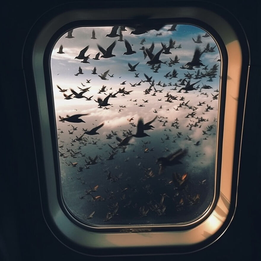 I Generated 10 Images Showing Things You Do Not Want To See When Looking Out Your Aircraft Window