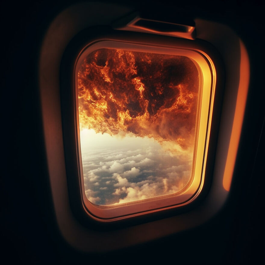 I Generated 10 Images Showing Things You Do Not Want To See When Looking Out Your Aircraft Window