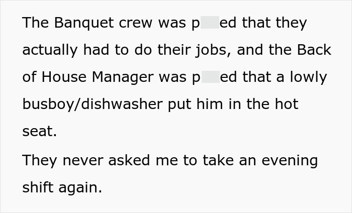 Manager Ignores His Part Of The Deal With Busboy, Regrets It When He Just Up And Leaves, Leaving The Place In Complete Pandemonium Manager Ignores His Part Of The Deal With Busboy, Regrets It When He Just Up And Leaves, Leaving The Place In Complete Pandemonium
