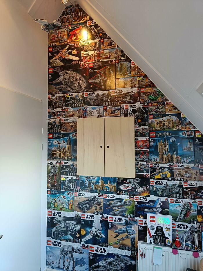 Wall from lego boxes 