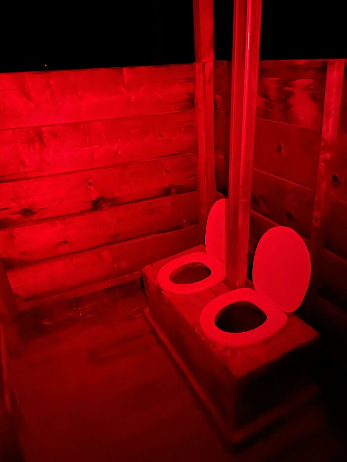 An Outhouse In New Mexico (Tinted Red Because Of My Headlamp)