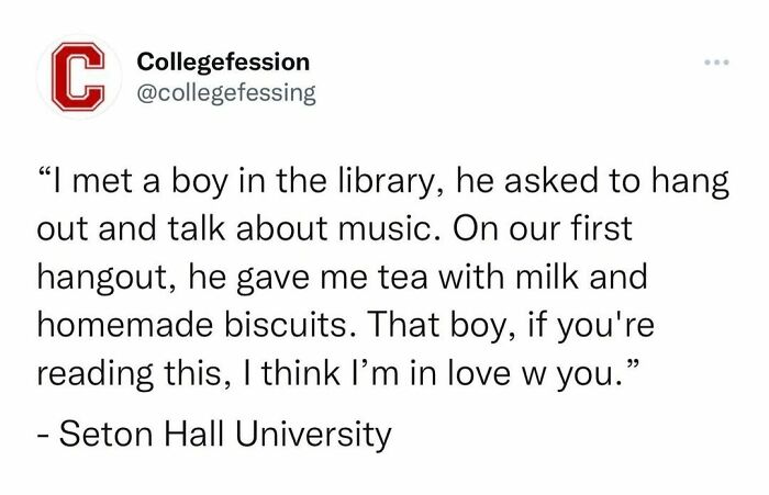 Anonymous student confession from Seton Hall University shared on an Instagram page for student confessions.