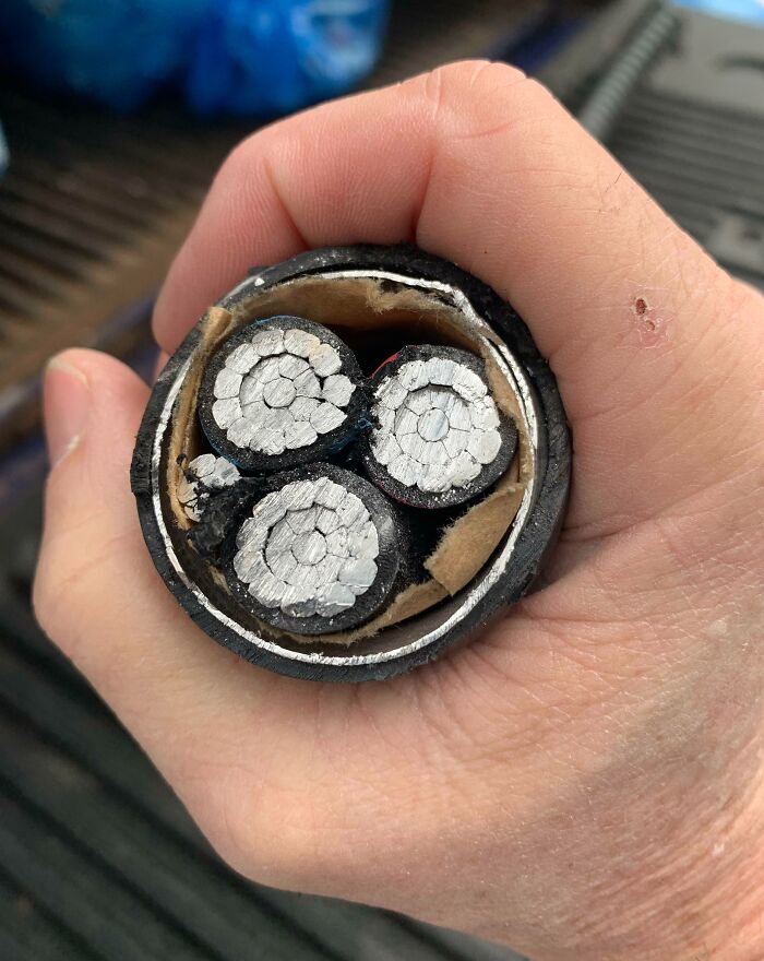 A Cross-Section Of The Wire That Supplies Power To My House