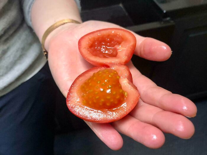 Inside Of This Tomato Looks Like A Perfect Strawberry