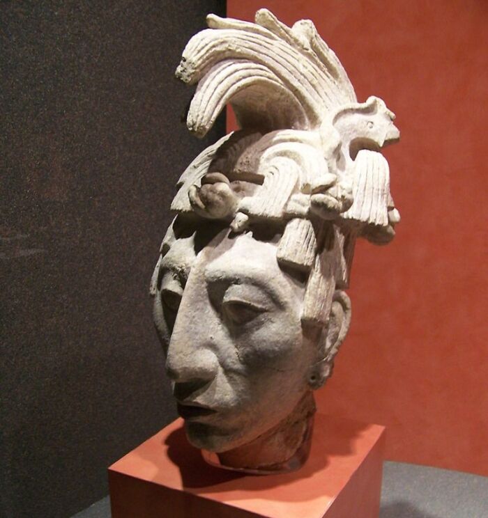 White statue of Kʼinich Janaabʼ Pakal I