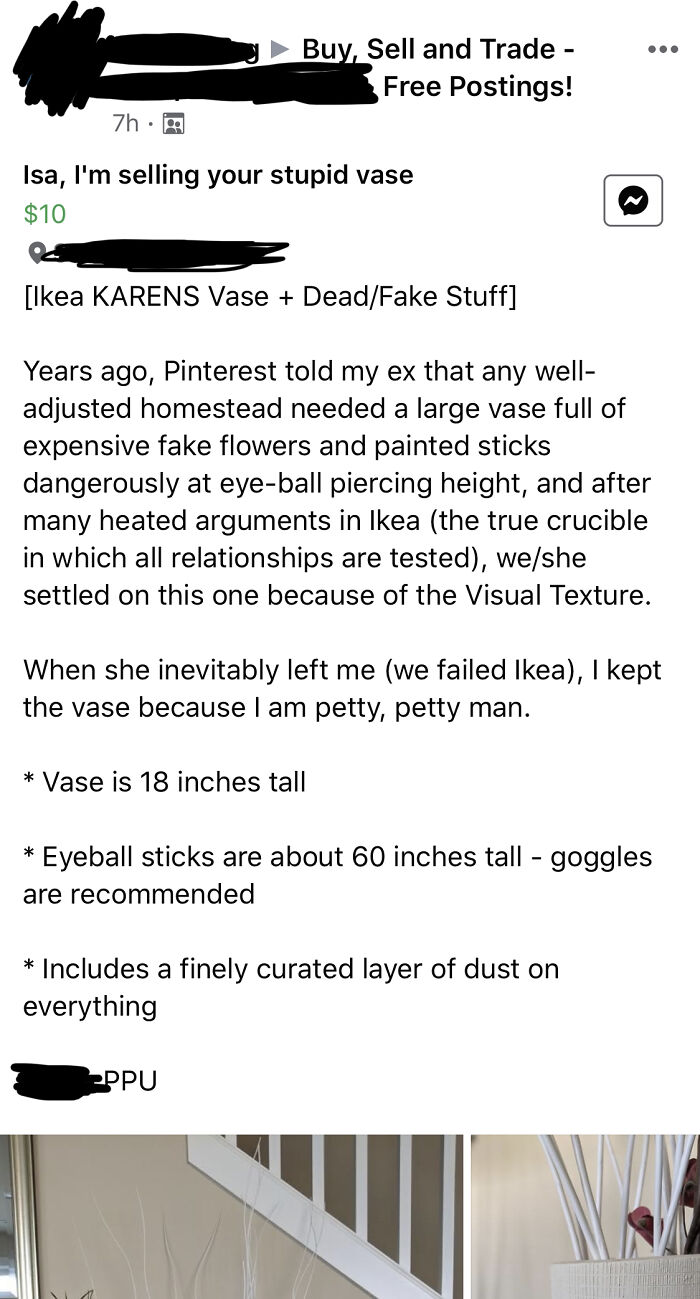 Isa, I’m Selling Your Stupid Vase