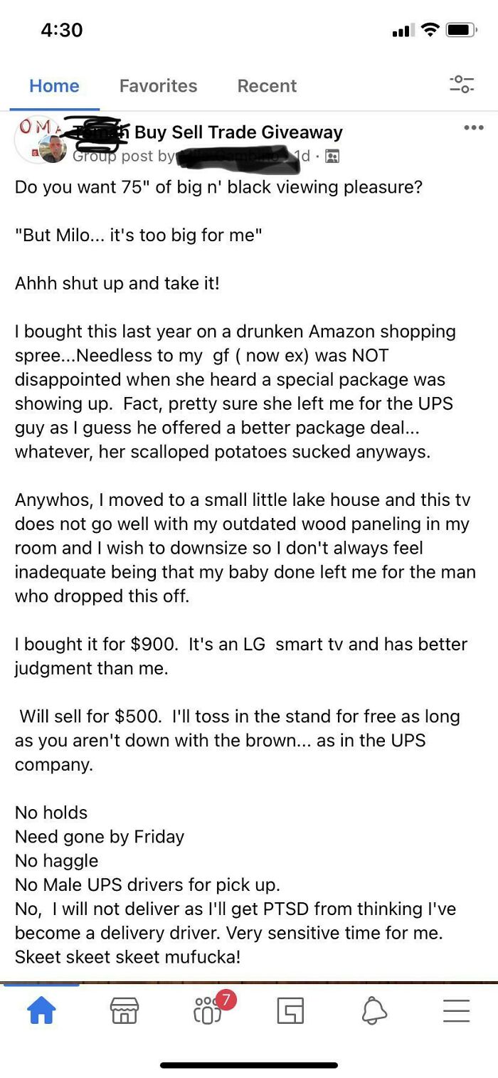 This Post For A TV On My Local Buy, Sell, Trade