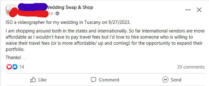 Fly To Tuscany On Your Own Time To Give Me A Discount! Sadly, Some People Are Responding To Shoot!