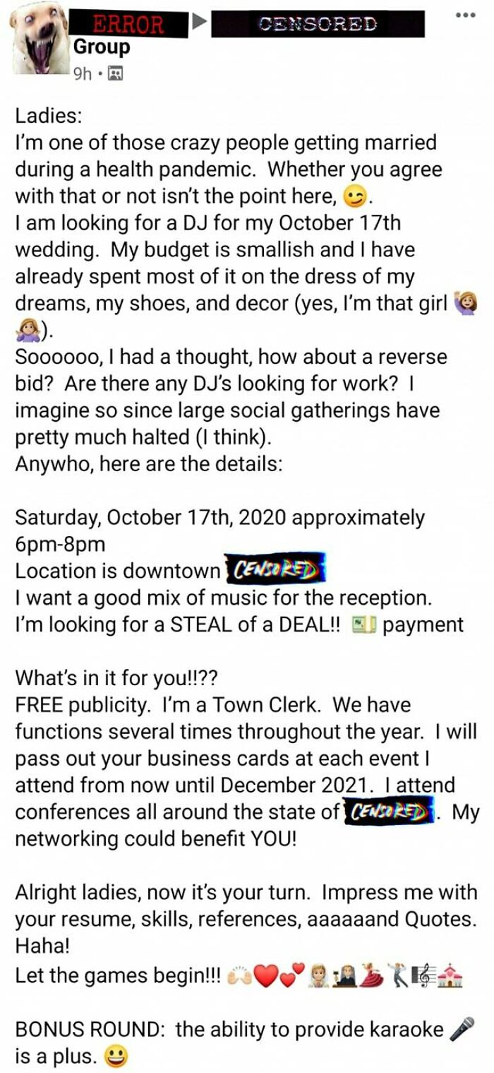 Covid Bride Town Clerk Wants You To Lowball Yourself For Some Free Publicity At Budget Meetings