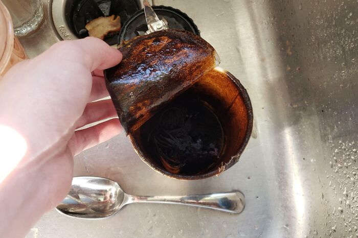 I Somehow Forgot To Put Water In The Cup Before Microwaving The Ramen. My Throat Burns And The House Smells Disgusting