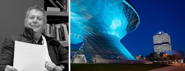 Pictures of Wolf D. Prix and BMW buildings in Munich