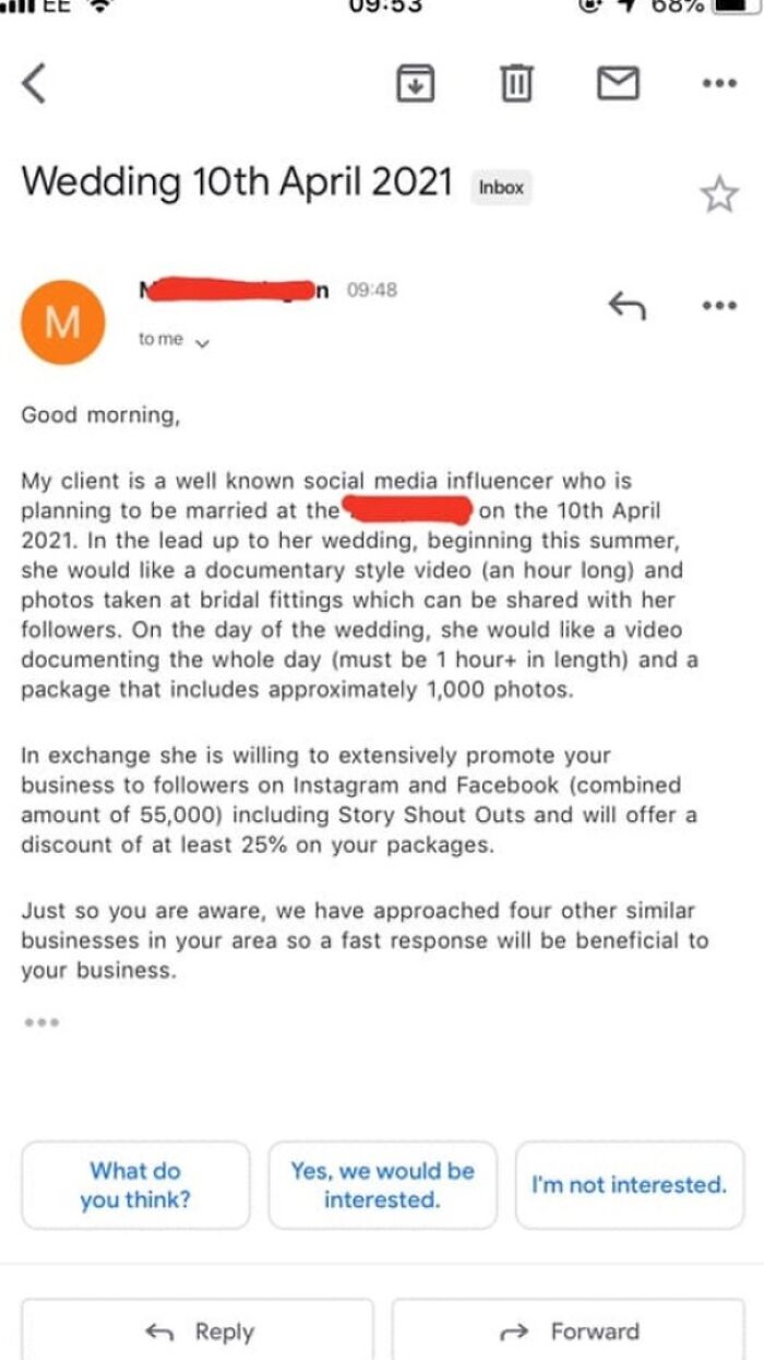 2 Hours Of Footage And 1000 Photos And Discounts For Followers For Exposure Bucks Seems Like A Fair Deal To Me