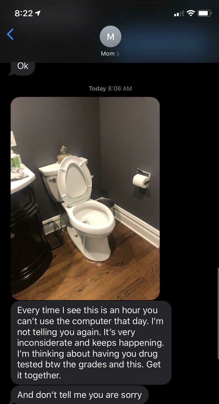 My Mom Thinks Im On Drugs Because I Left The Toilet Seat Up And Got A C In One Class