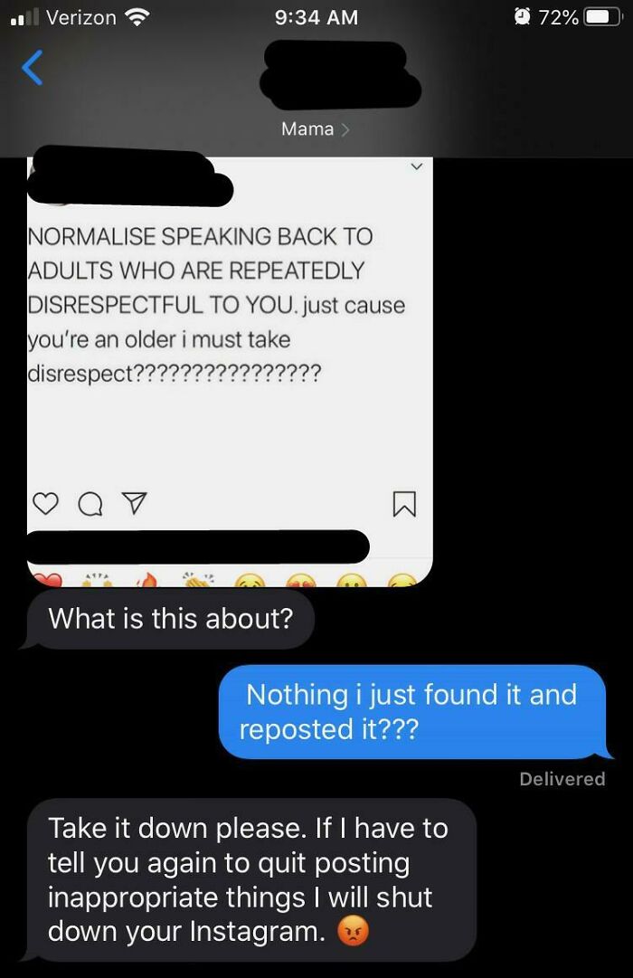 My Friend (Who Is Adopted, I May Add) Posting One Thing On Instagram. It Also Appears That Her Mom Is Stalking Her On Insta??