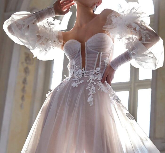 The Funky Sleeves Ruined It For Me. Looks Like A Dead Chicken Got Caught In Her Armpits