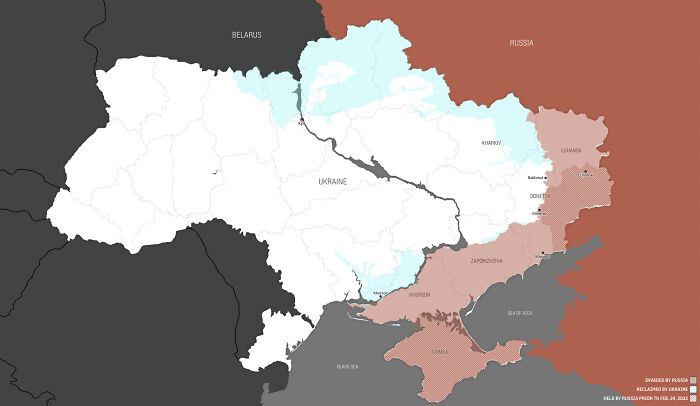 How Much Territory Russia And Ukraine Hold At One Year Of War