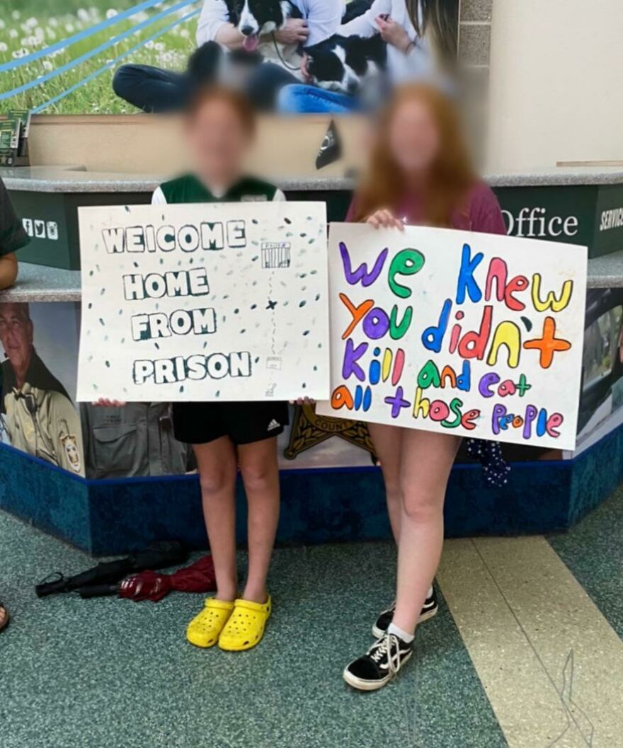 Two funny airport welcoming signs 