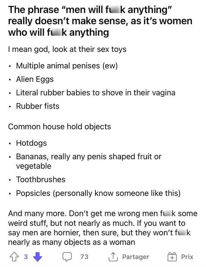 "Women Will F*ck Anything" 🤦‍♀️