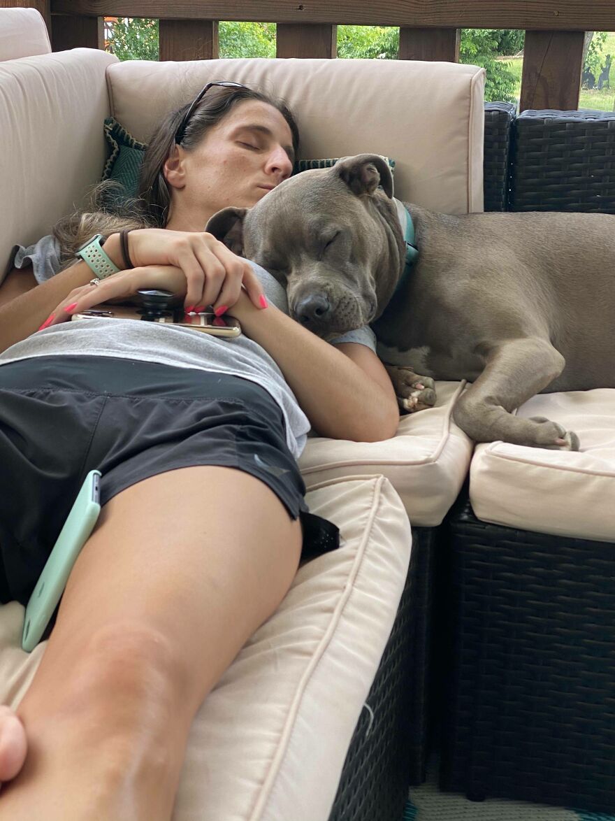 Wife And Pup Decided To Take A Nap This Afternoon On The Porch Wife And Pup Decided To Take A Nap This Afternoon On The Porch