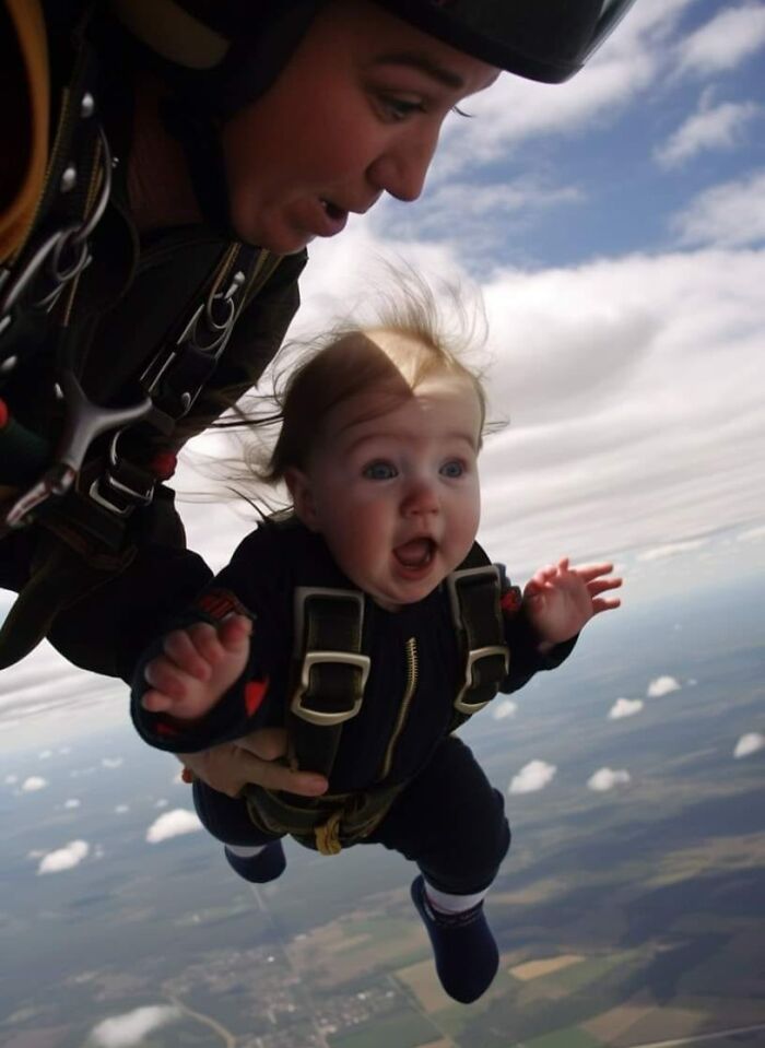 Ai-Generated Images Of Babies Skydiving Go Viral On Social Media (24 Pics)