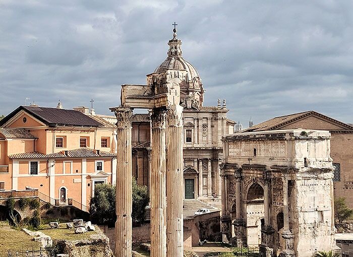 Old Rome buildings in Italy