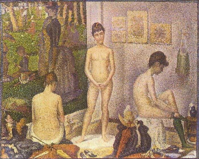 The Three Models by Georges Seurat, 1888, oil painting