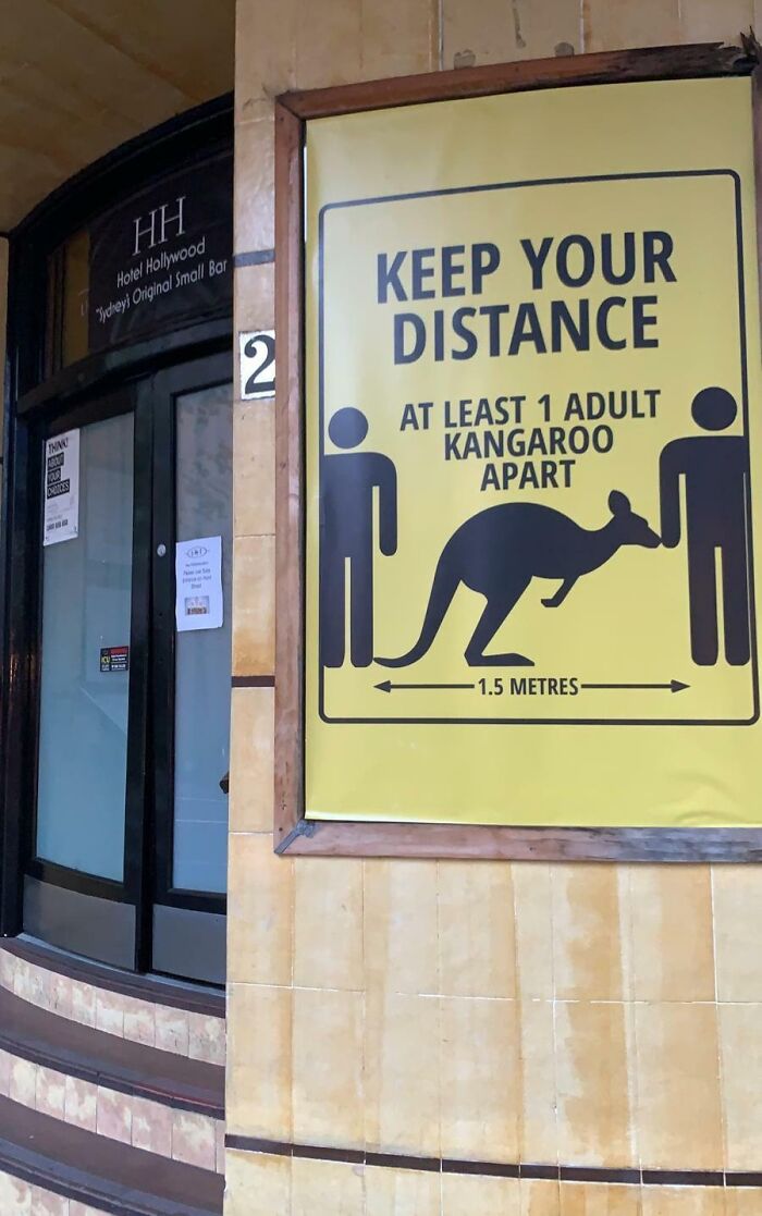 I Saw This Social Distancing Sign Today In Sydney