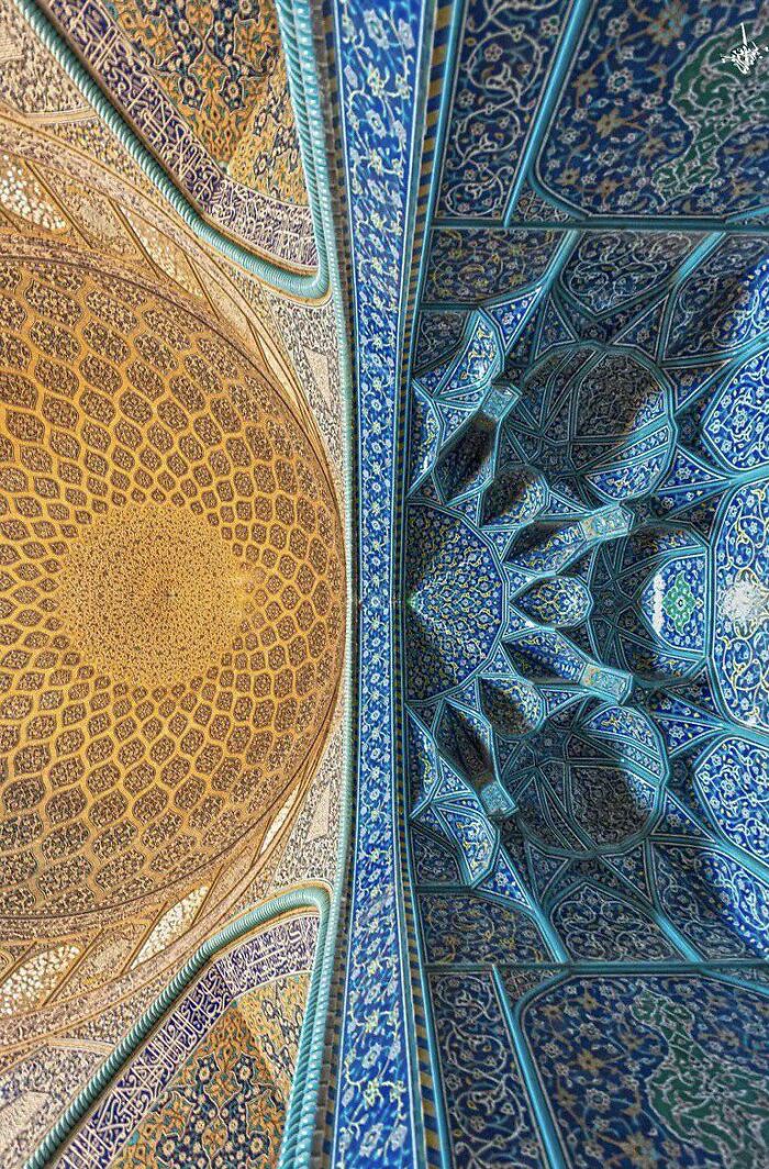 Sheikh Lotfollah Mosque Entrance Ceiling, Esfahan Iran
