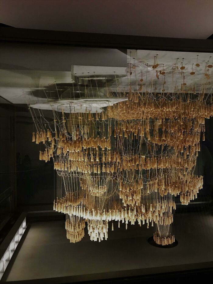 Antoni Gaudí's Hanging Model Made Of Weighted Strings - Gaudi Used Models Like This One To Make Graphical Calculations For Catenary Arch Designs. Exhibited At La Sagrada Familia Museum In Barcelona, Spain