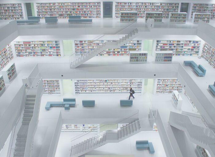 Public Library In Stuttgart, Germany