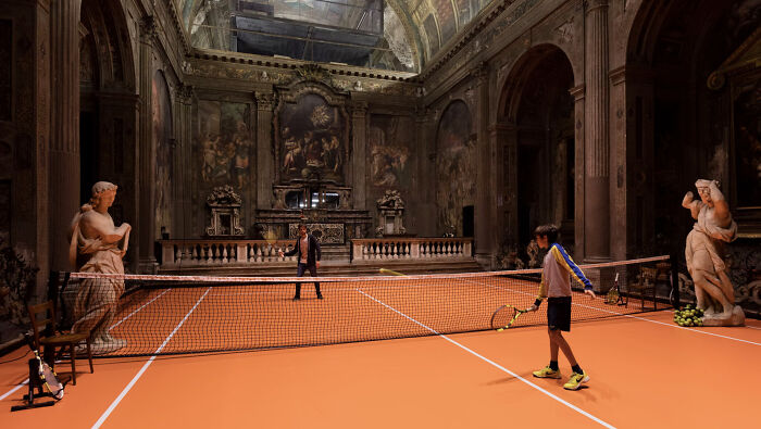 Tennis Court Inside 16th Century Milan Church