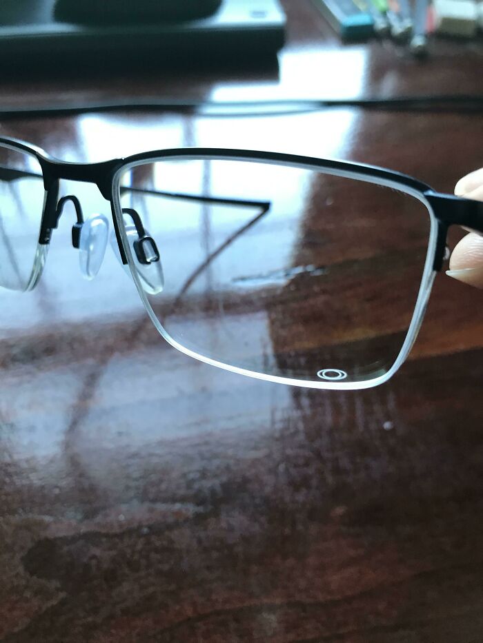 My Glasses Have An Oakley’s Logo In The Bottom Left Lens. I Frequently Think There Is A Smudge On My Glasses, But Nope!