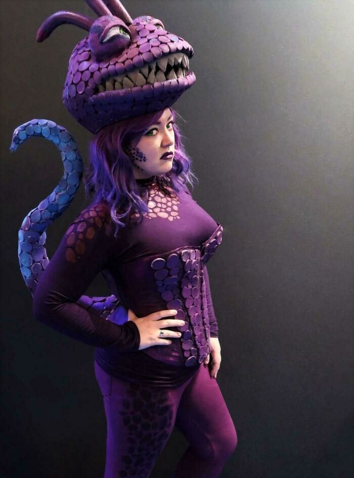 Person cosplaying Randall Boggs from Monsters