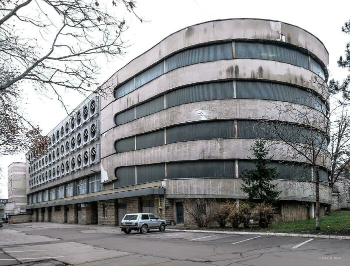 Parliament Garage, Chisinau, Moldova, Built In 1978, Architect S. Homa Et Al. (C) Bacu