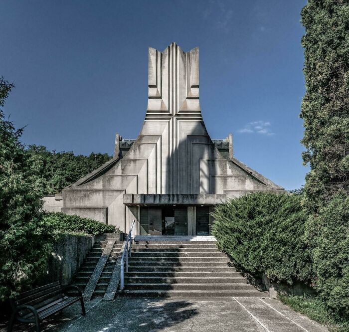 The Immaculate Conception Roman-Catholic Church, (Biserica Romano-Catolică "Neprihănita Zămislire") Orșova, România. Built Between 1972-1976 Architect Hans Fackelmann. © Bacu / Photo By Dumitru Rusu