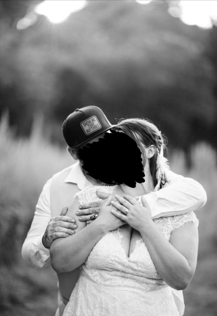 Best Combo! A Beautiful Wedding Dress And A Um… Hat