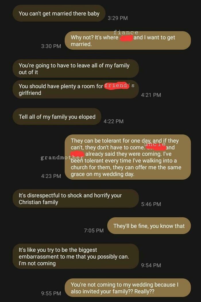 I'm Getting Married At A Pagan Bookstore, And This Was My Father's Response... He Hasn't Talked To Me Since