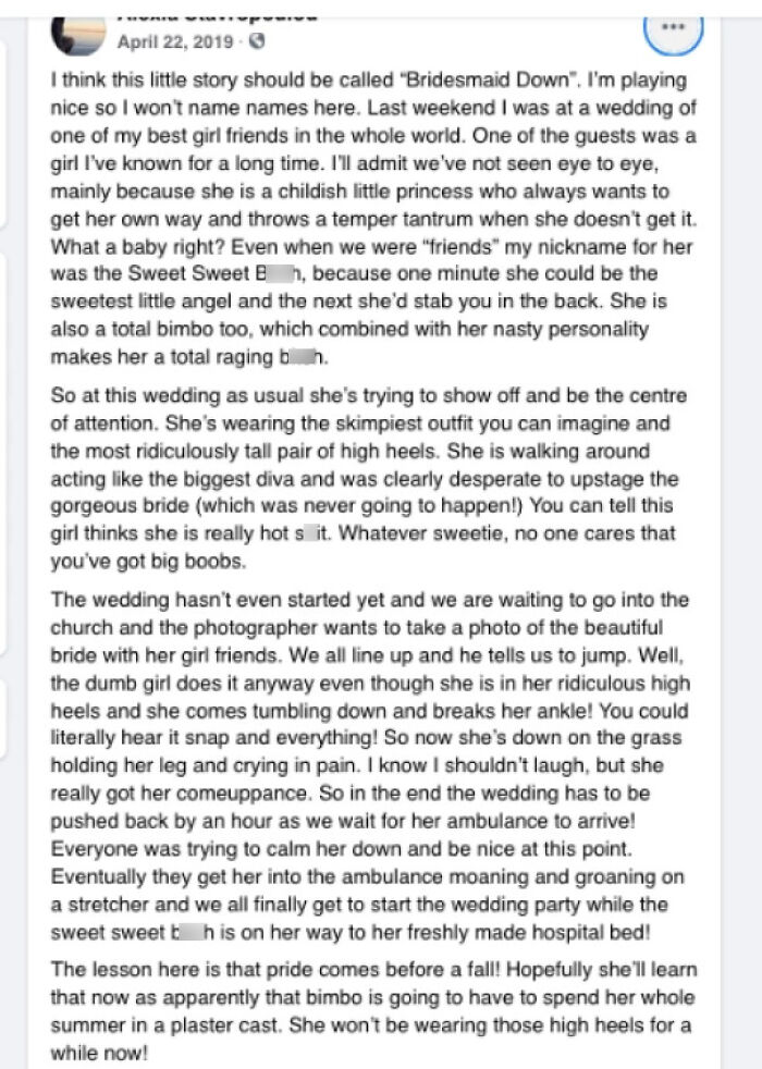 "Sweet Sweet Bitch" (When Bridesmaids Go Wrong)