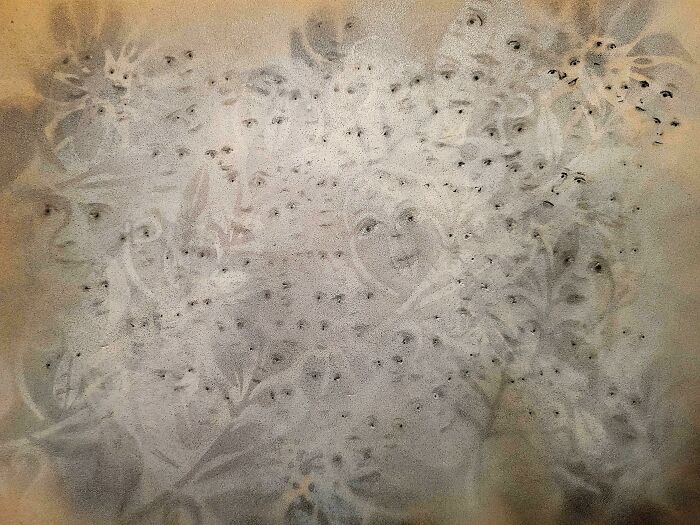 Woman With Schizophrenia Drew What She Saw On Her Walls