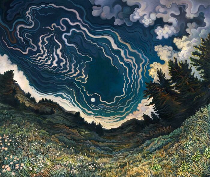 Moonrise, Phyllis Shafer, Oil On Canvas, 2015