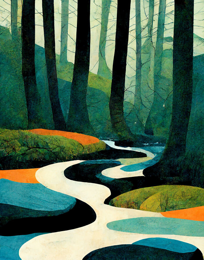 Forest Stream By Fourbythree