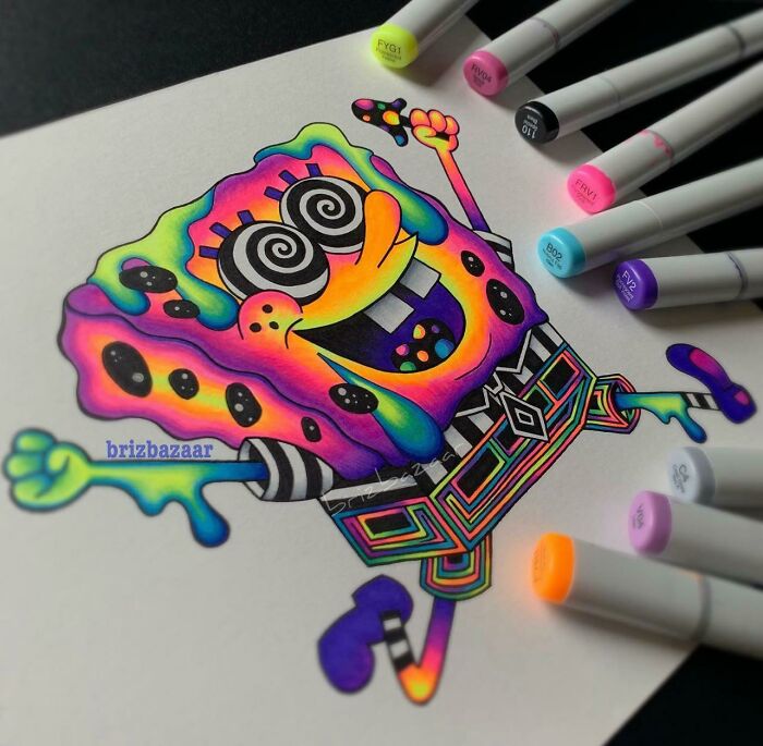 I Myself Am.... Strange... Unusual. So It’s Only Natural That My Pieces Turn Out The Same Way! 2020. Copic Markers. 11” X 14” Strathmore Mixed Media Paper