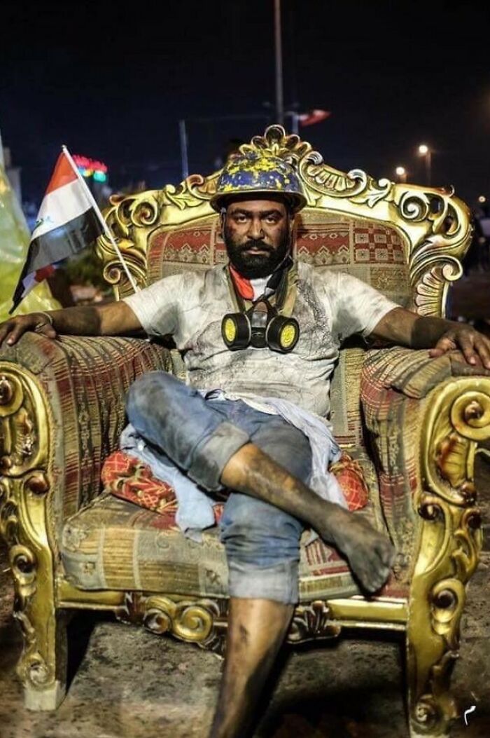 Iraq Protester Claims A Gov Chair