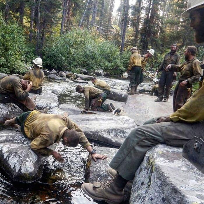 Firefighters Taking A Break Out West