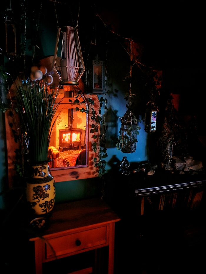 The Reflection Of My Fireplace In The Mirror