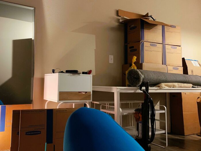 Still Life: Packed For Moving Into My New Sound Isolated Apartment Building (After Successfully Nullifying My Lease With Management Who Wouldn’t Do Anything About Neighbors Who Rage So Loudly The Dishes Rattle)