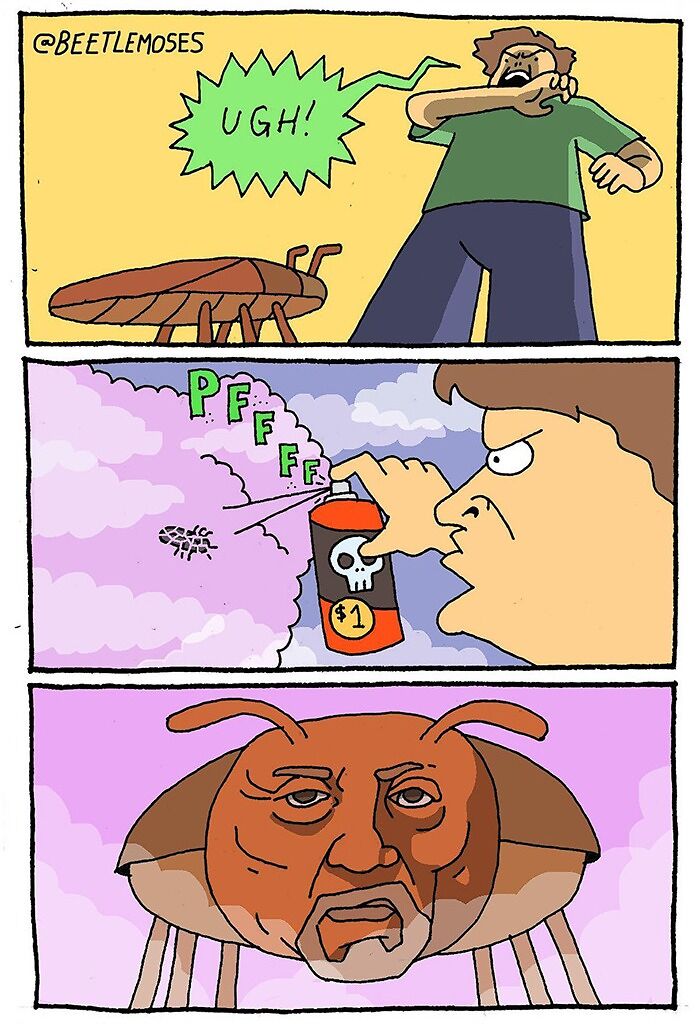 Hilarious Nonsensical "Beetlemoses" Comics With A Dark Twist